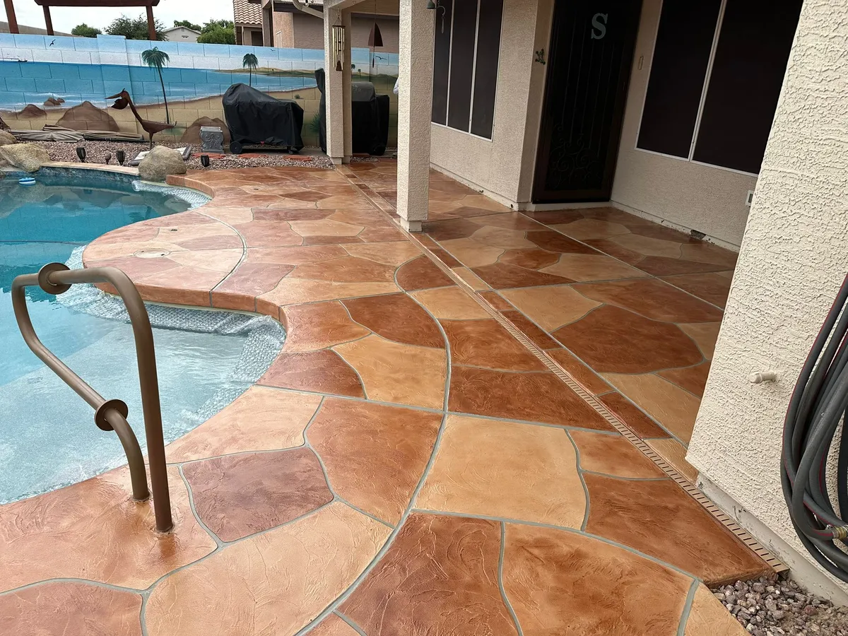 Acrylic Flagstone Pool Deck Phoenix
