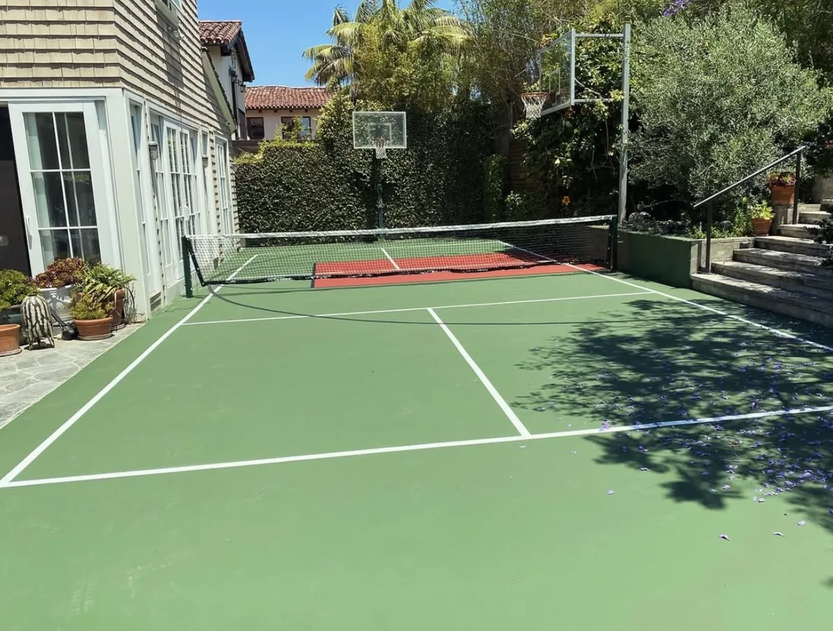 Professional pickleball court construction with acrylic sport surface in Phoenix Arizona