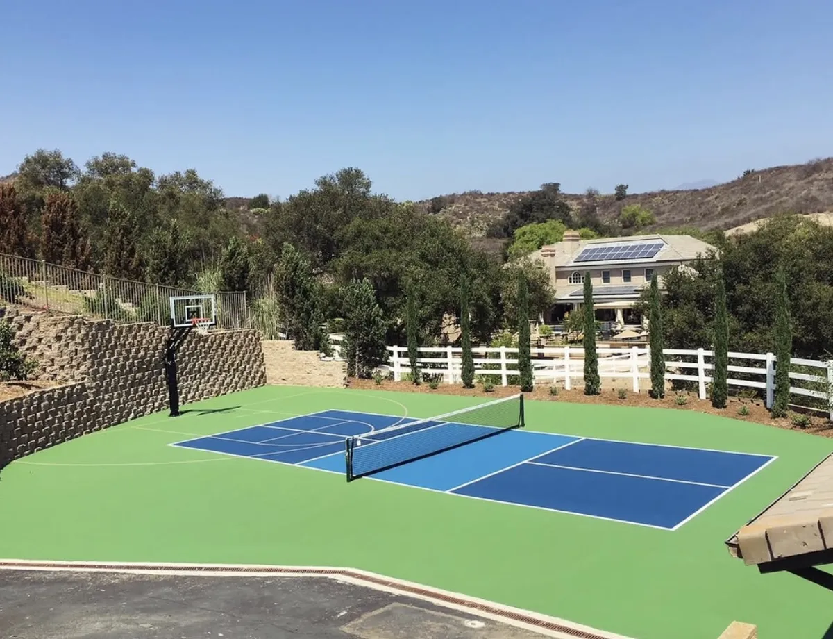 Hillside combo pickleball court with acrylic sport surface Arizona