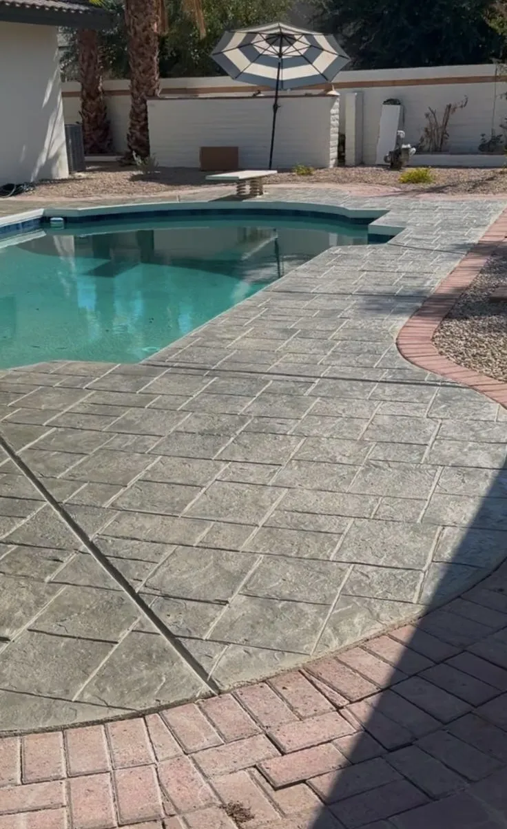 Stamped Concrete Pool Deck Pattern Arizona