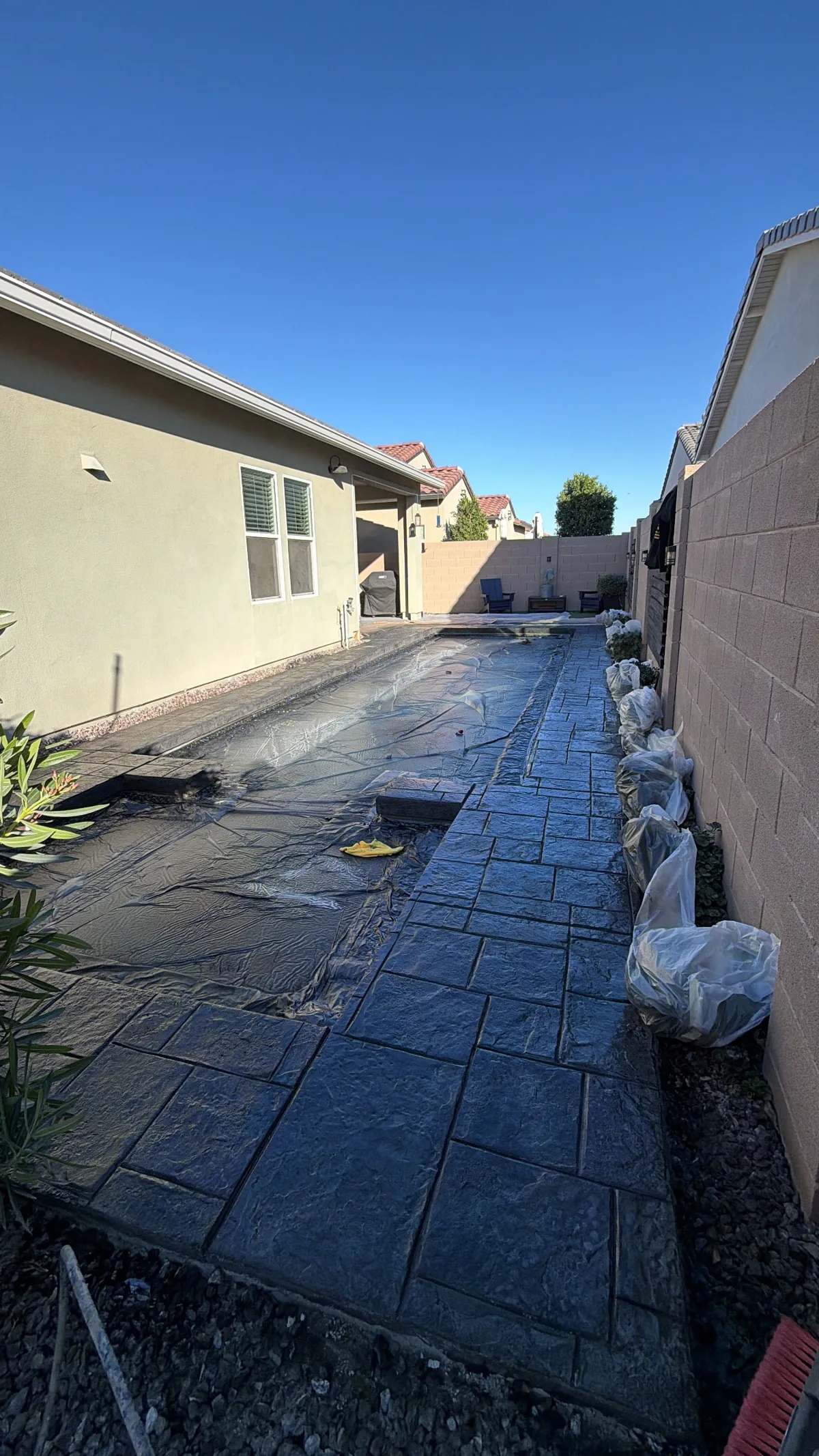 Stamped Concrete Walkway Pool Deck Arizona